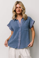 Jaye Button Top | Baltic Born Denim Blue