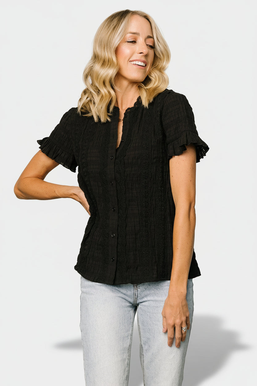 Zara Lace Top | Baltic Born Black