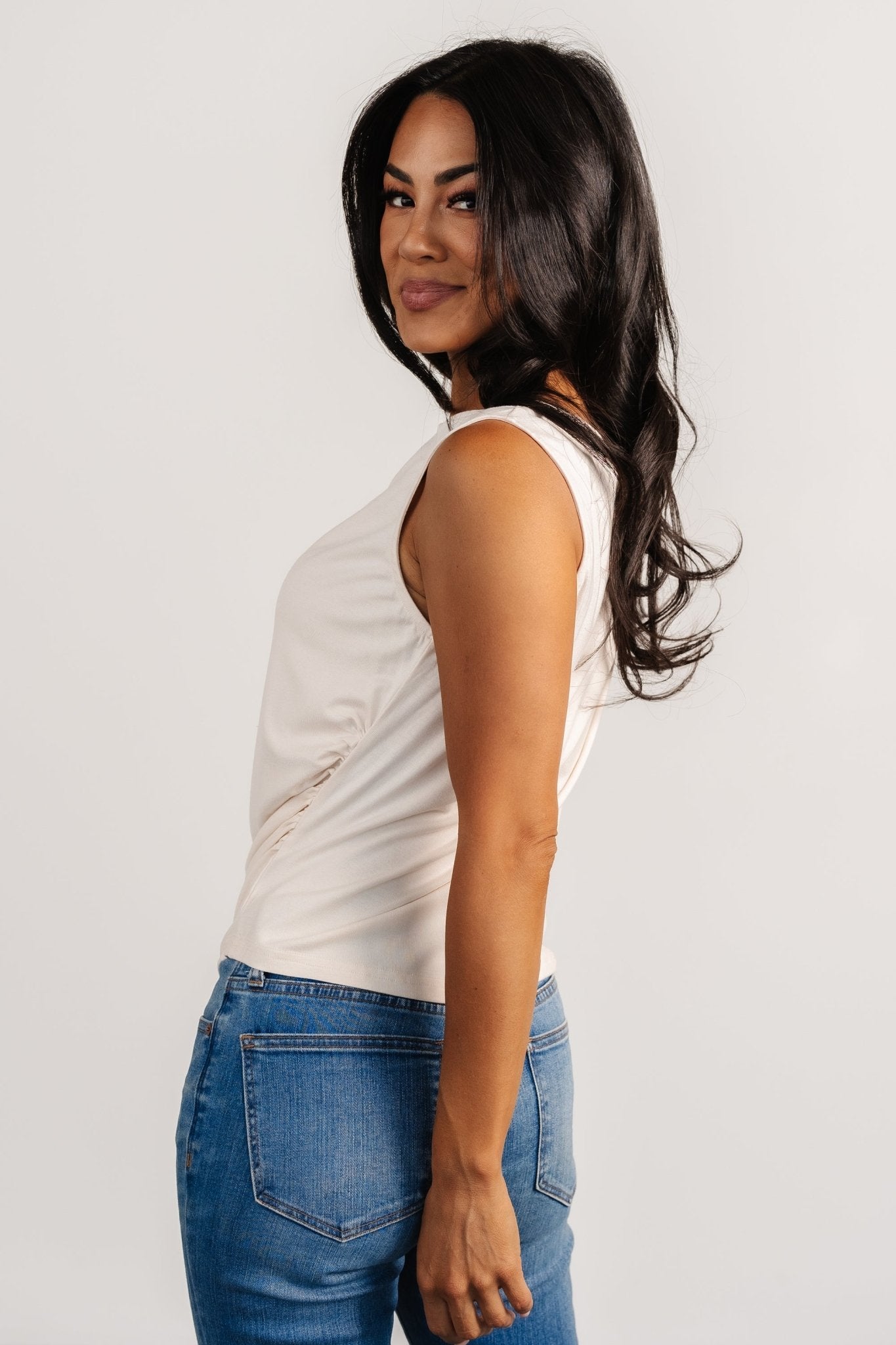 Jia Ruched Tank Top | Baltic Born Beige