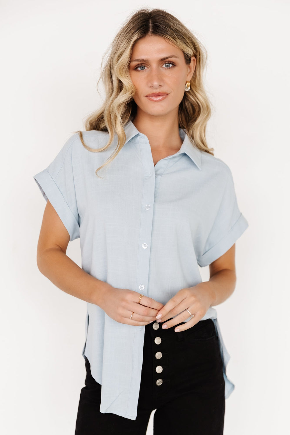 Clarke Button Up Top | Baltic Born Light Blue