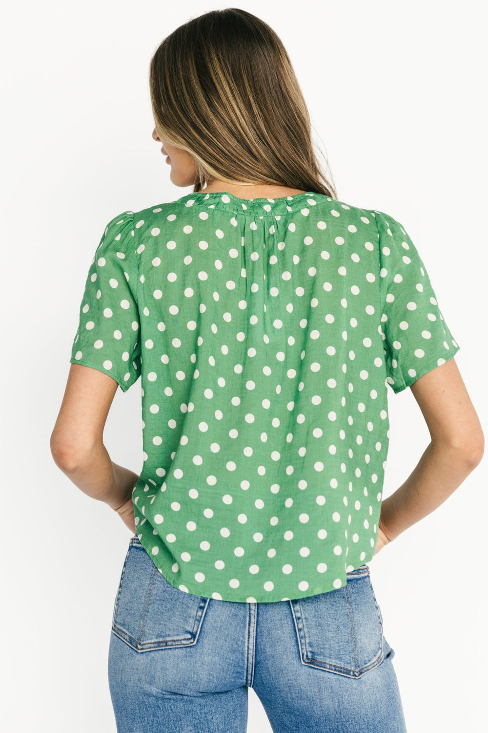 Posy Button Up Top | Baltic Born Green Dot