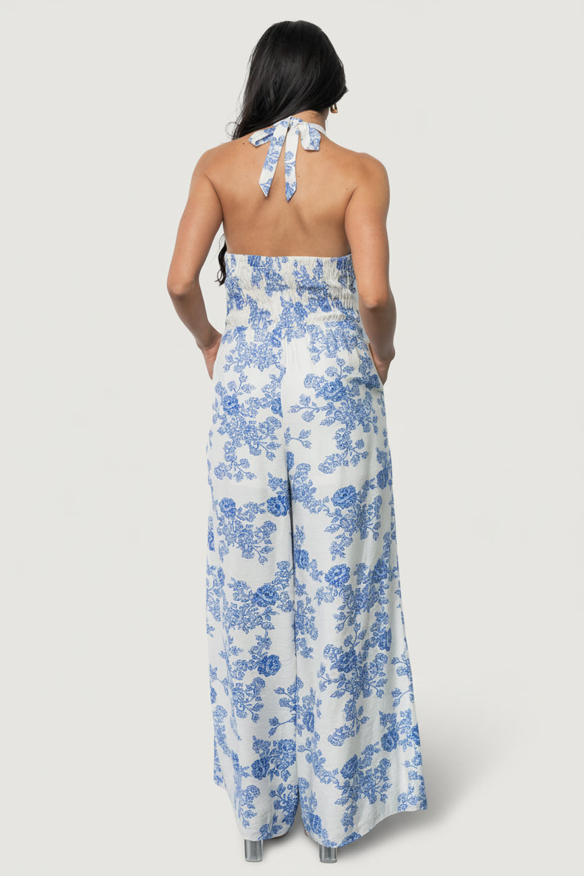 Promesa Halter Jumpsuit | Baltic Born Blue Floral