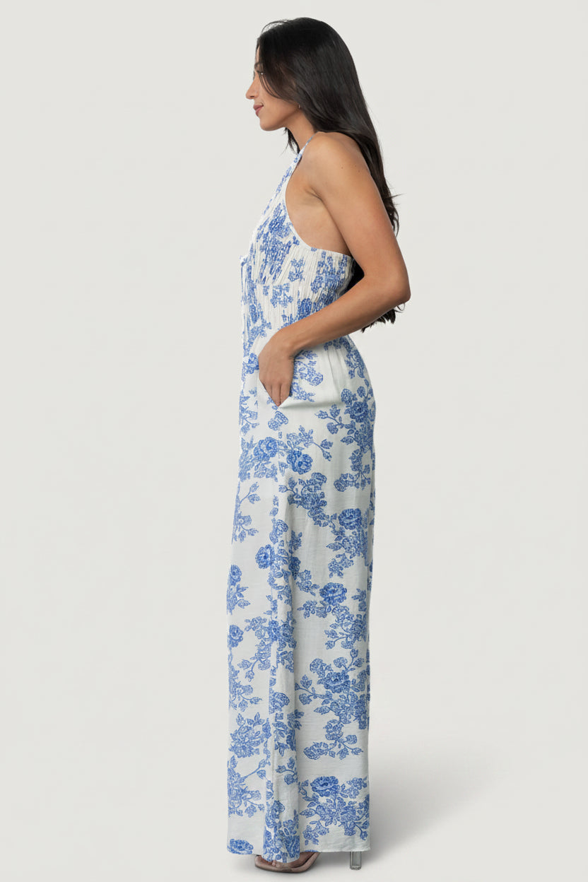 Promesa Halter Jumpsuit | Baltic Born Blue Floral