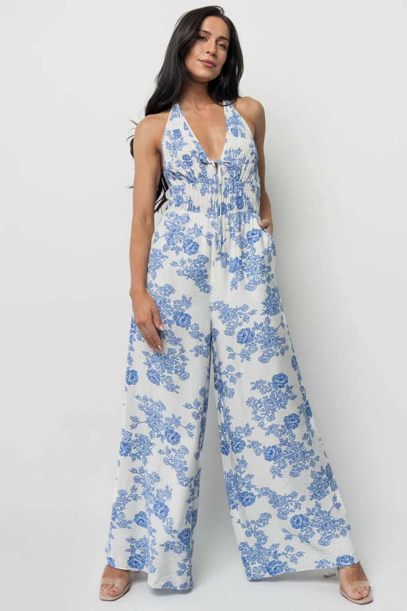 Promesa Halter Jumpsuit | Baltic Born Blue Floral