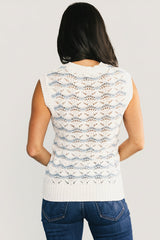 Baeza Crochet Tank | Baltic Born Blue + Off White