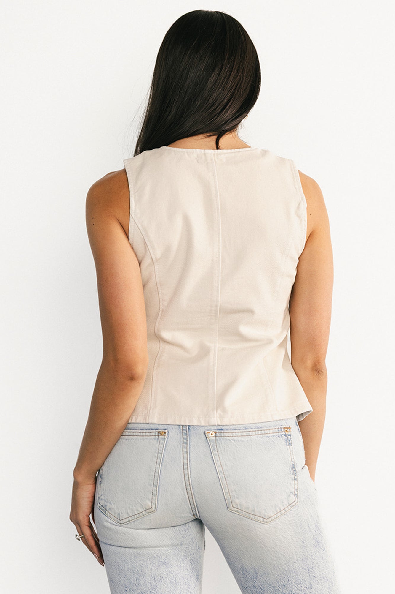 Luz Denim Vest | Baltic Born Ecru