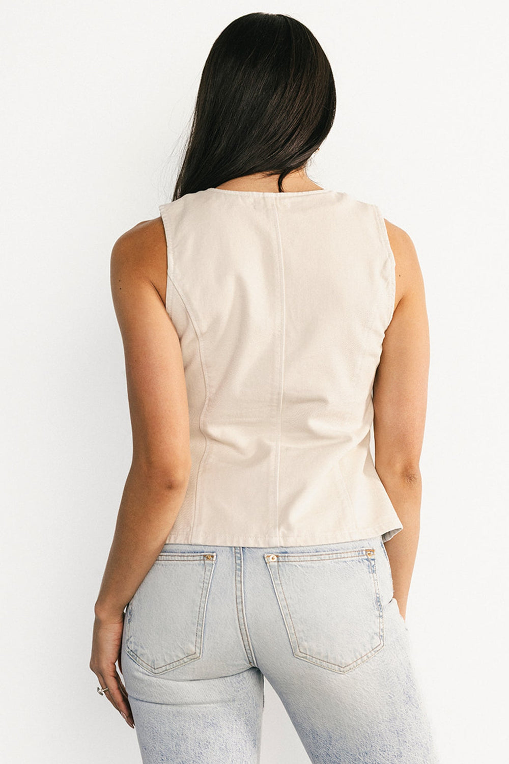 Luz Denim Vest | Baltic Born Ecru