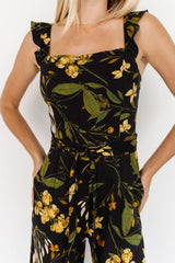 Gemma Jumpsuit | Baltic Born Black + Golden Floral