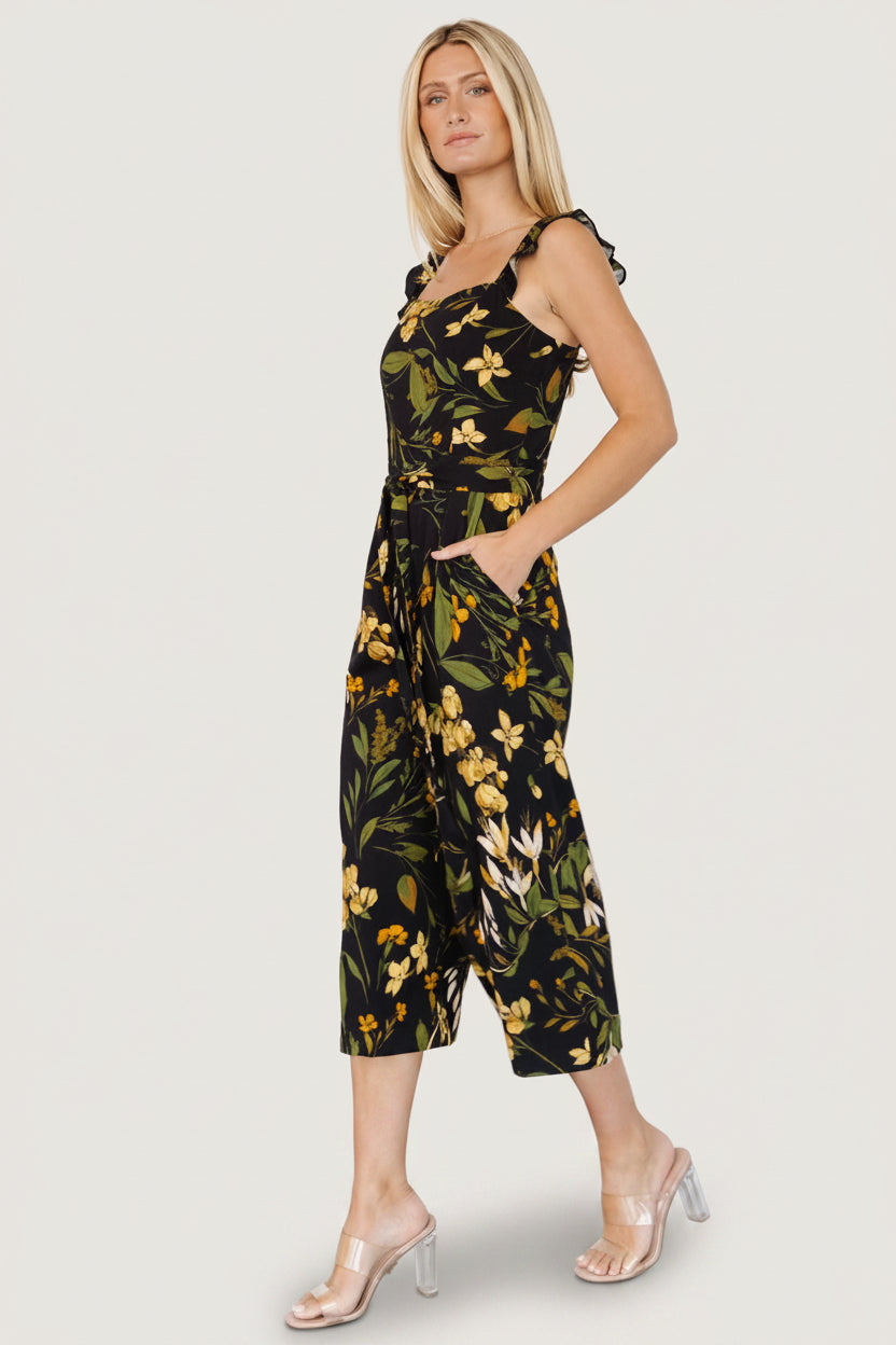 Gemma Jumpsuit | Baltic Born Black + Golden Floral