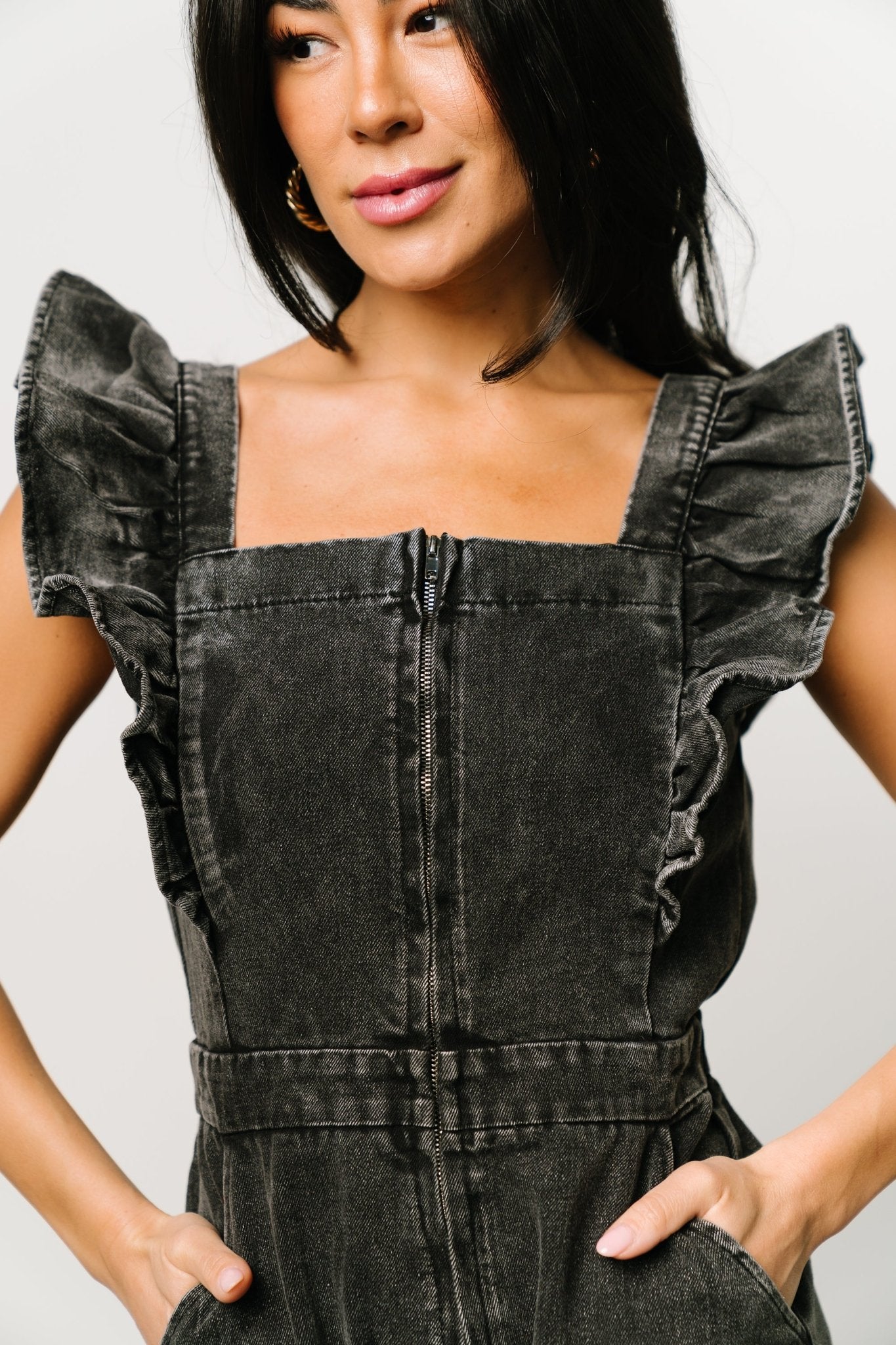 Montgomery Denim Romper | Baltic Born Black