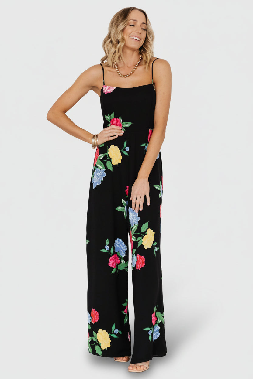 Brooklyn Wide Leg Jumpsuit | Baltic Born Black Floral