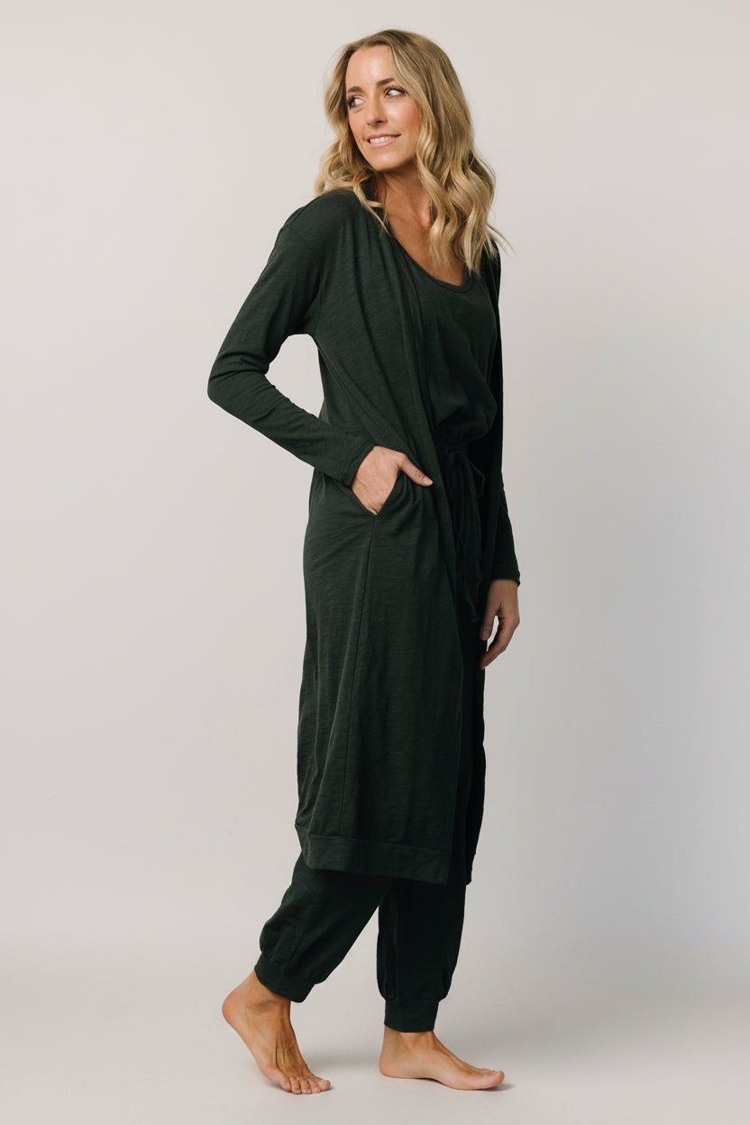 Janae Jumpsuit + Cardigan Set | Baltic Born Dark Green