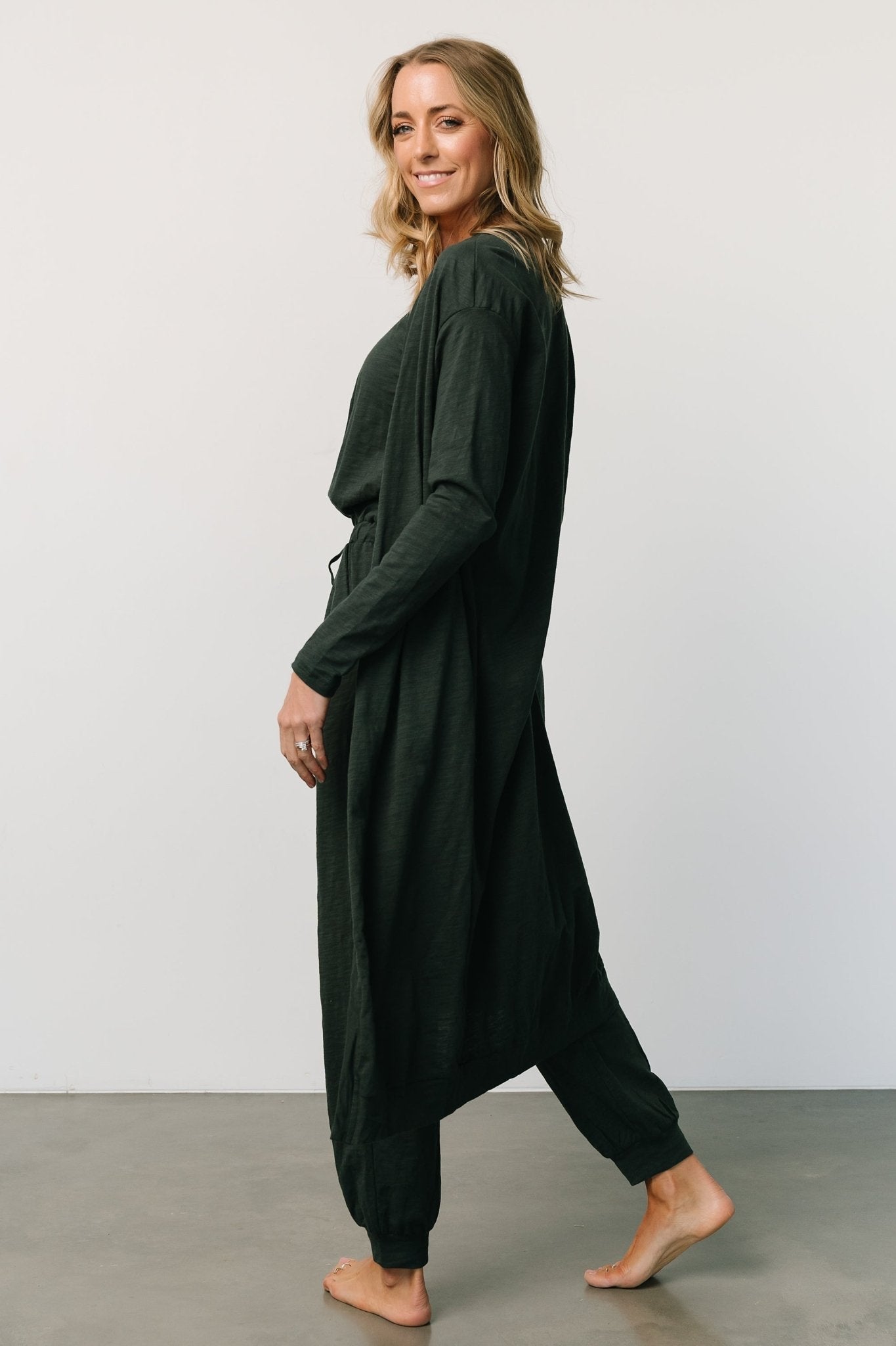 Janae Jumpsuit + Cardigan Set | Baltic Born Dark Green