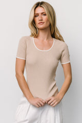 Dena Ribbed Top | Baltic Born Natural + Ivory