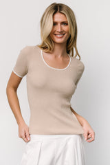Dena Ribbed Top | Baltic Born Natural + Ivory