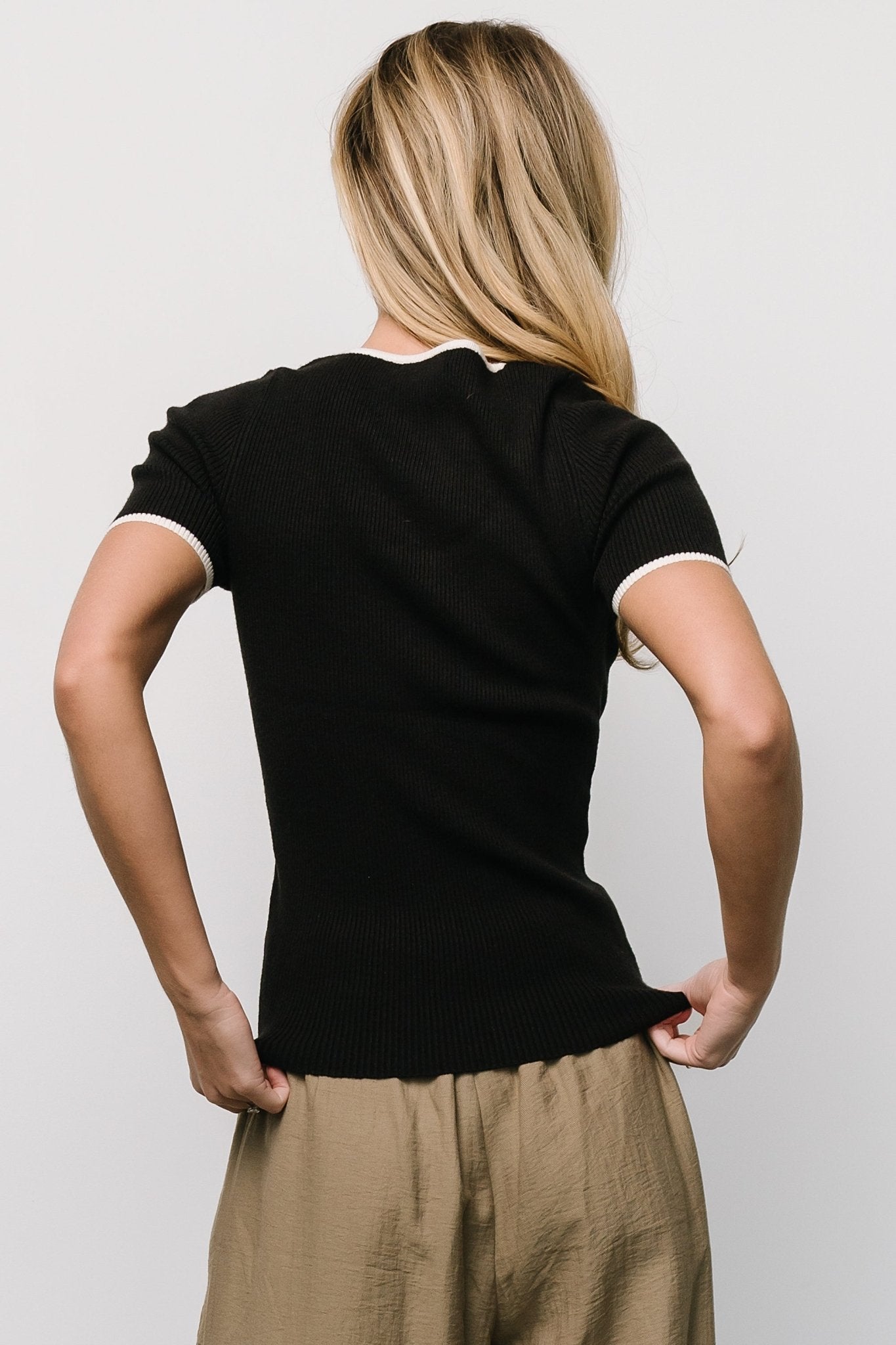 Dena Ribbed Top | Baltic Born Black + White