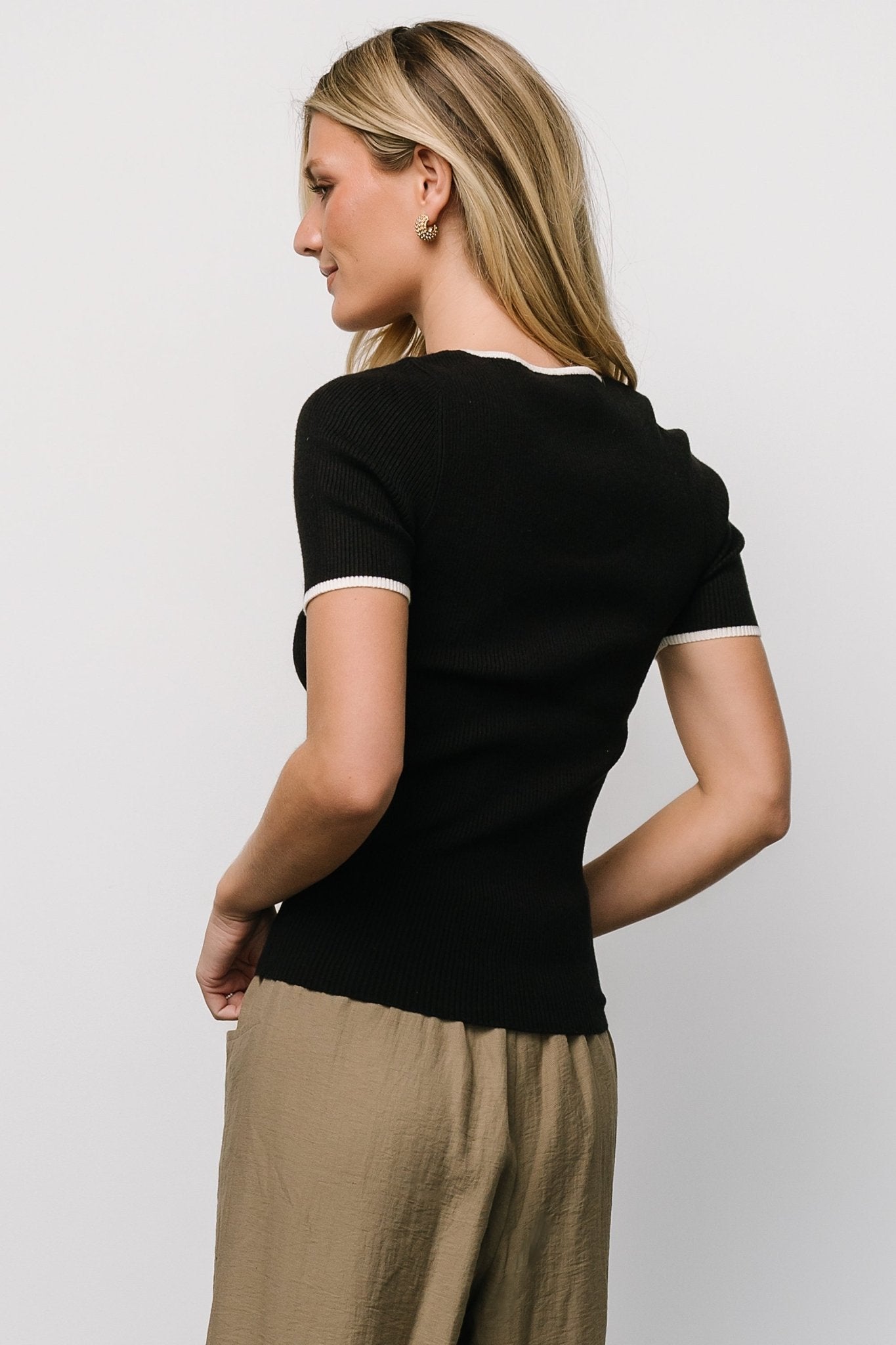 Dena Ribbed Top | Baltic Born Black + White