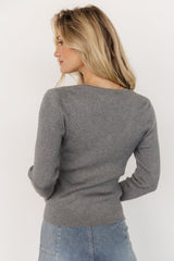 Leo Ribbed Henley Top | Baltic Born Gray