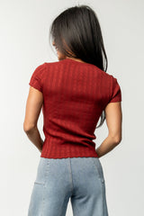 Penny Pointelle Top | Baltic Born Brick