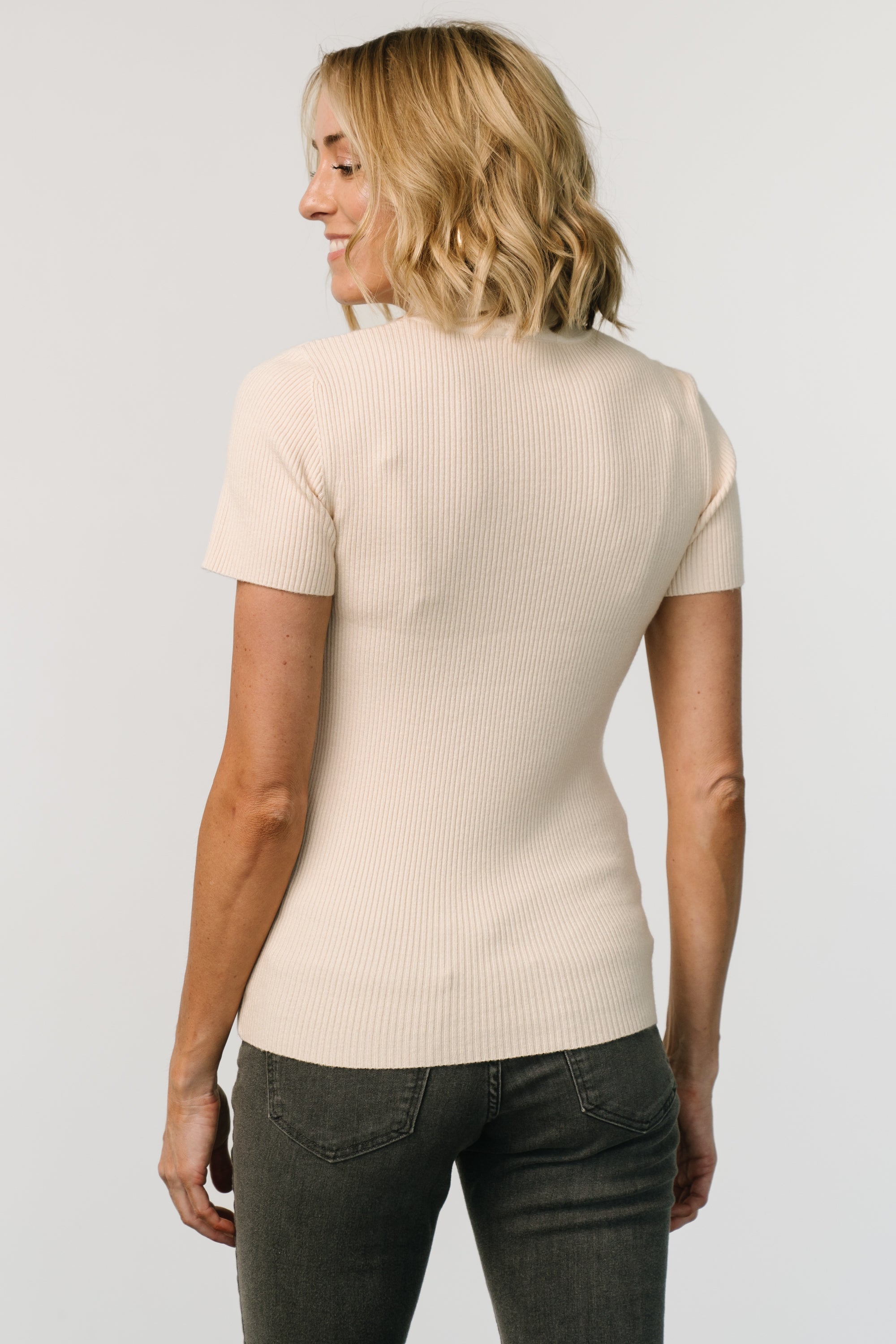 Edie Mock Neck Top | Baltic Born Cream