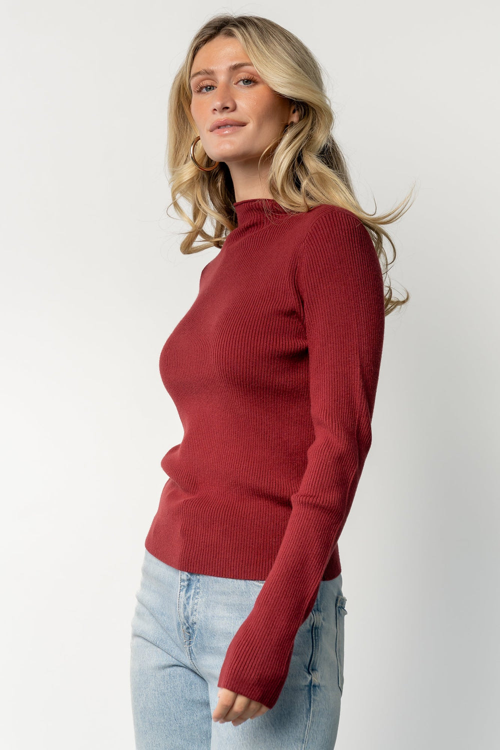 Ilsa Ribbed Sweater Top | Baltic Born Merlot