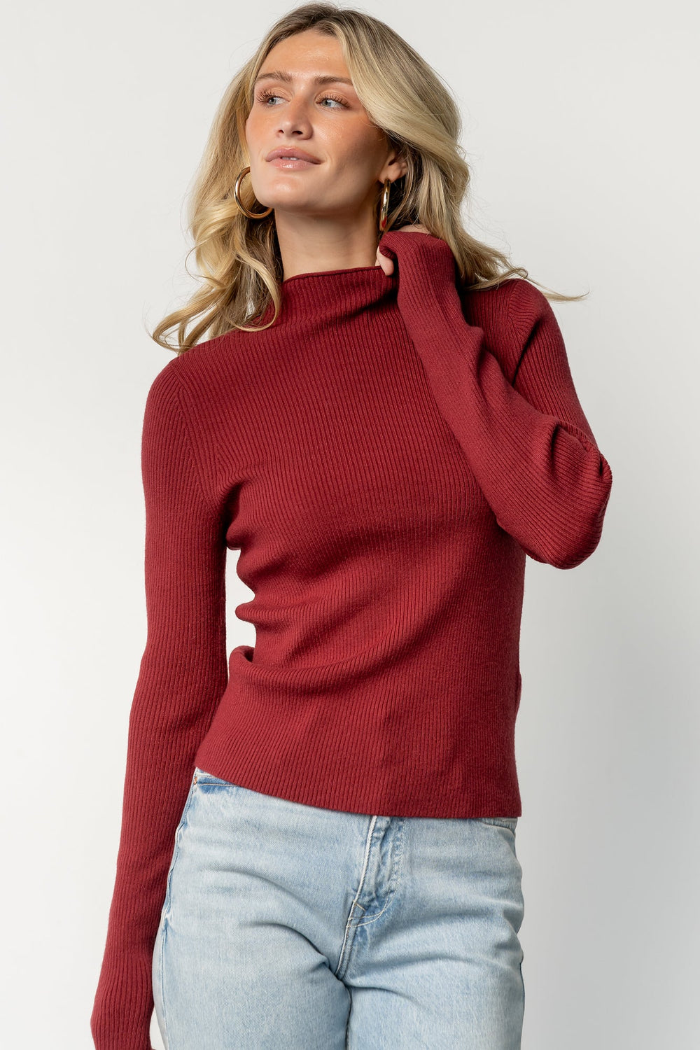 Ilsa Ribbed Sweater Top | Baltic Born Merlot