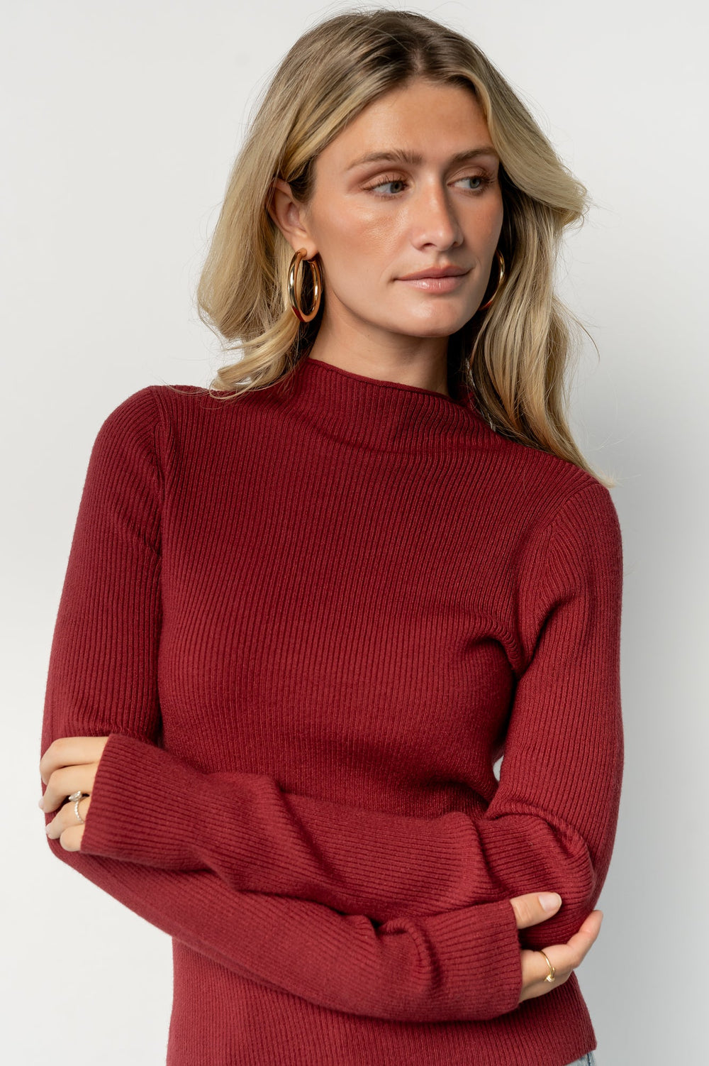 Ilsa Ribbed Sweater Top | Baltic Born Merlot