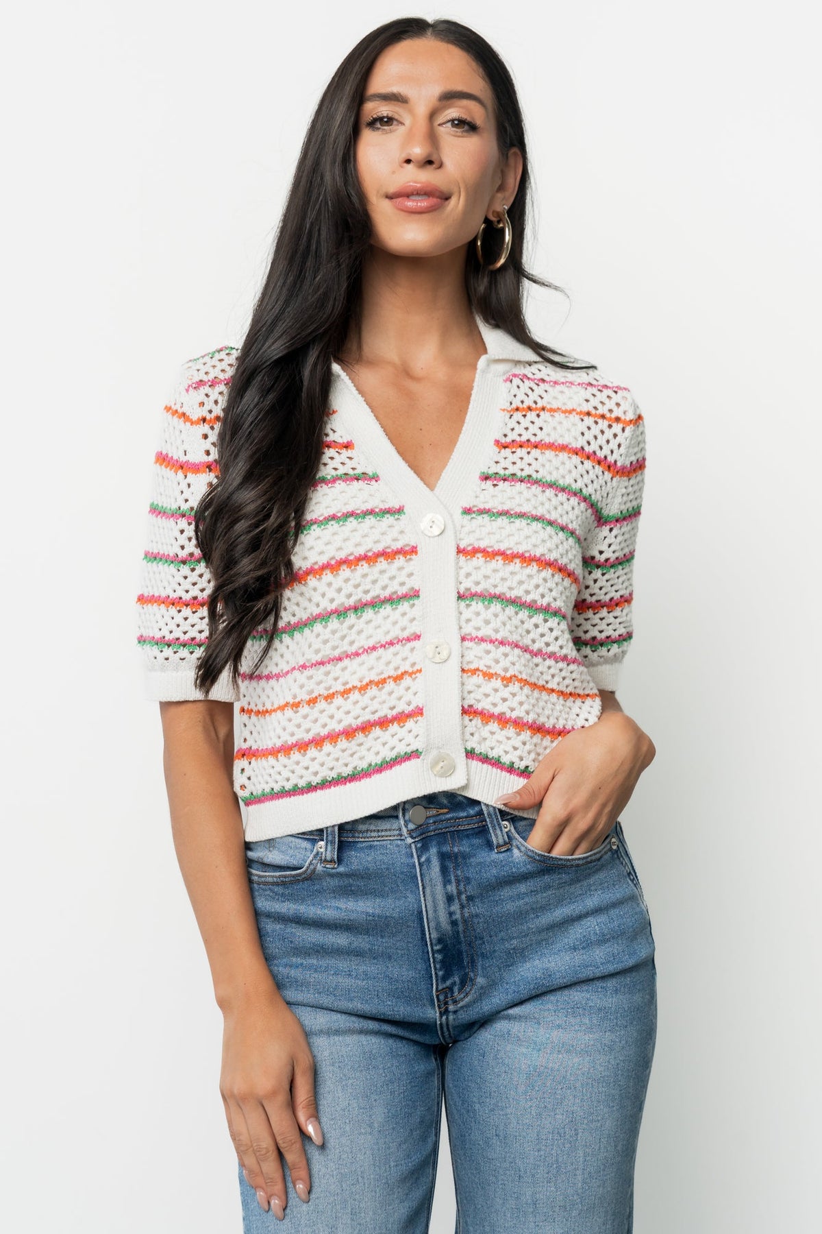 Viento Button Up Cardigan | Baltic Born Multi Stripe