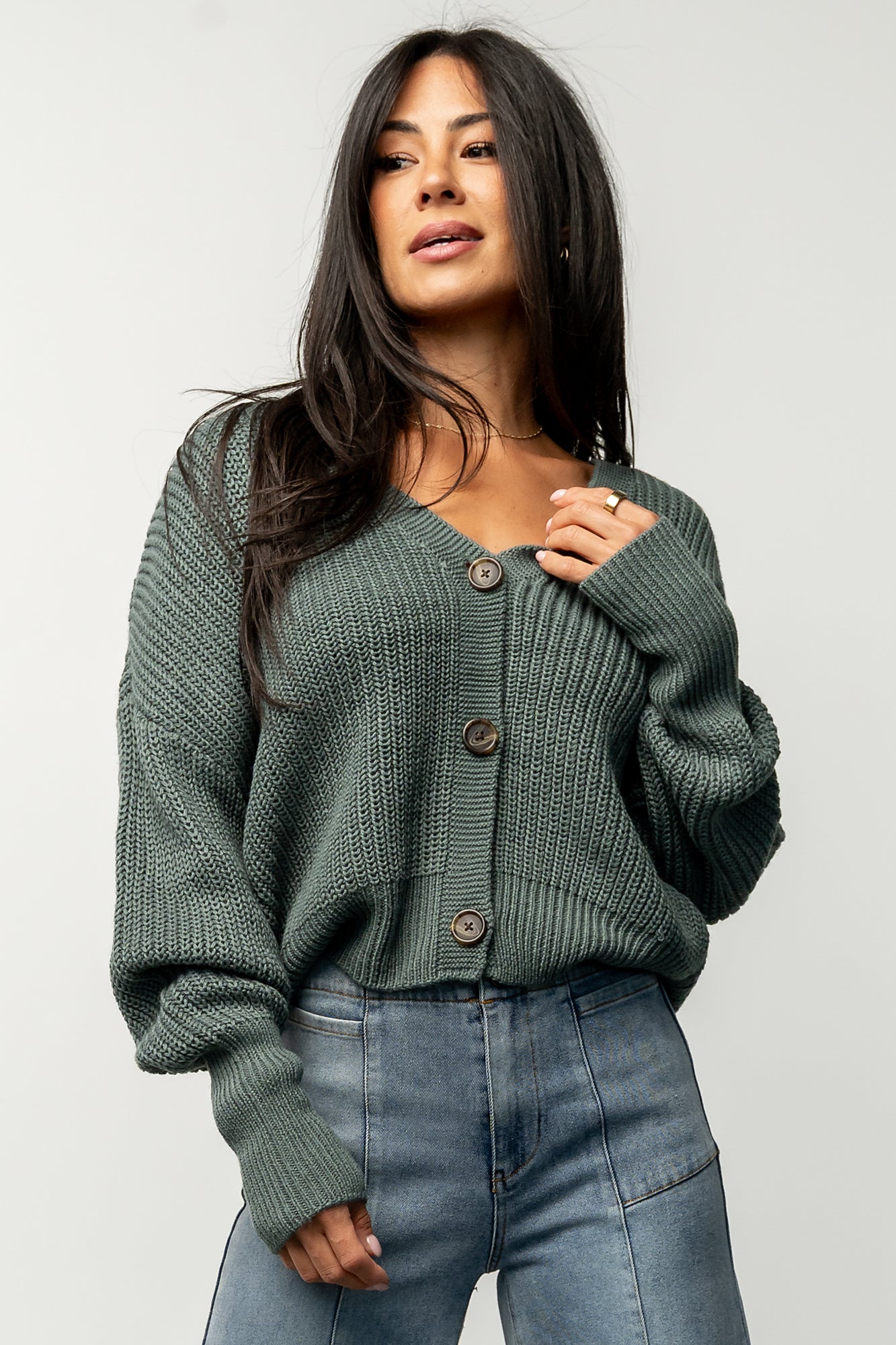 Gracie Knit Cardigan | Baltic Born Winter Green