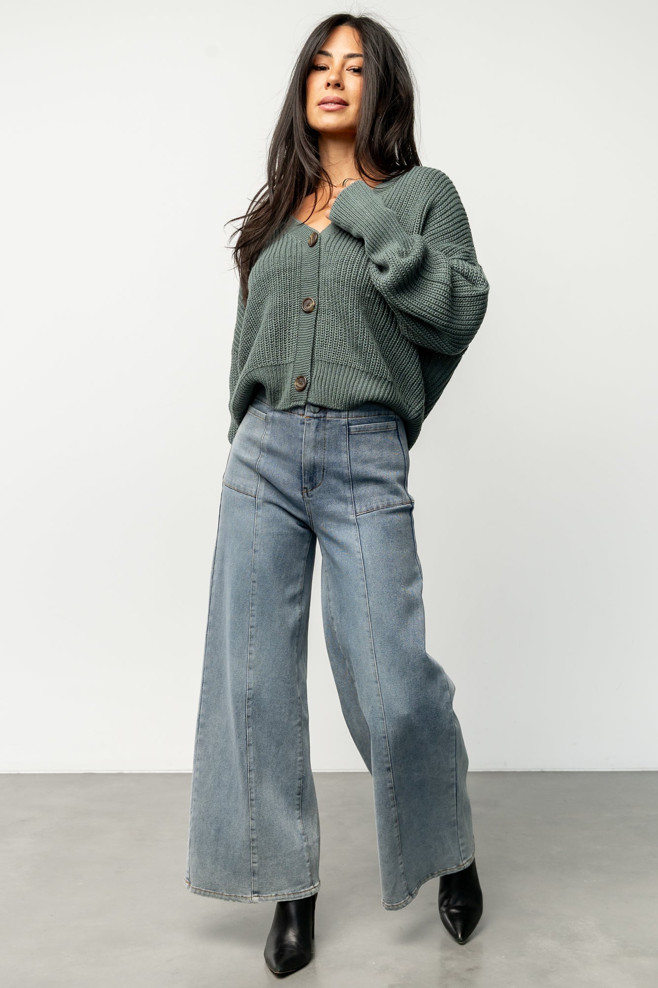 Gracie Knit Cardigan | Baltic Born Winter Green