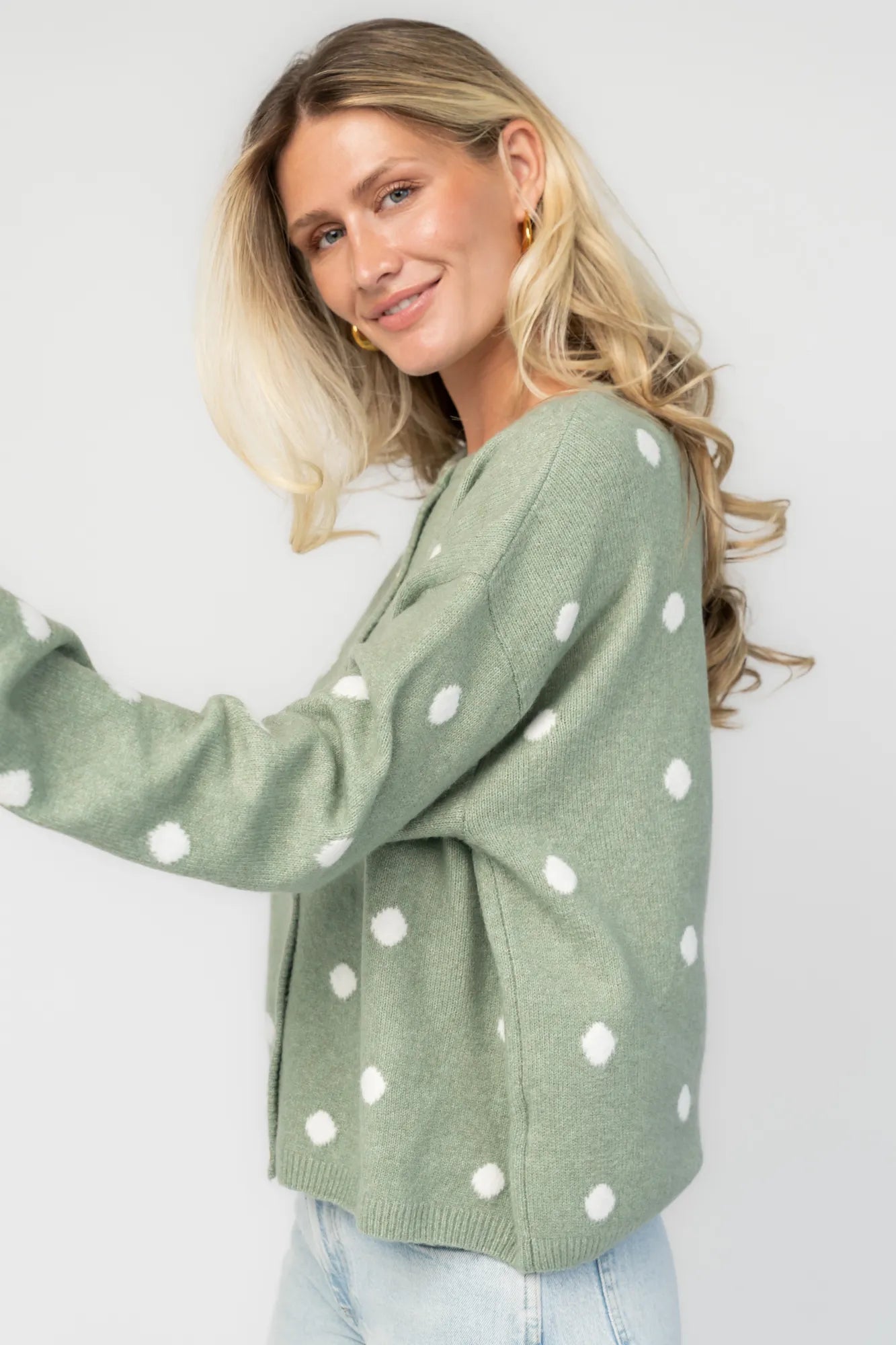 Cinder Cardigan | Baltic Born Sage + White Dot