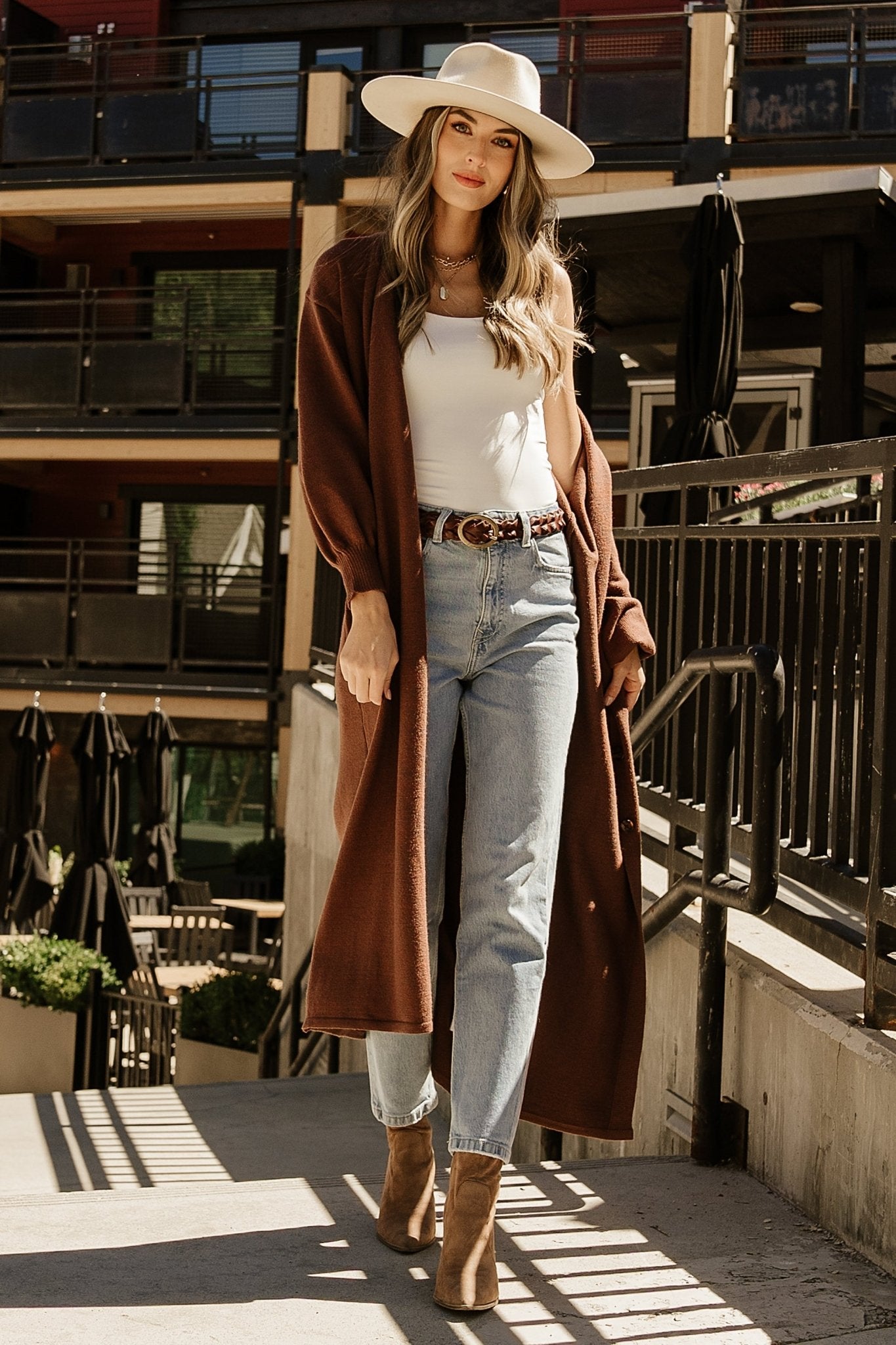 Ethel Long Cardigan | Baltic Born Dark Brown