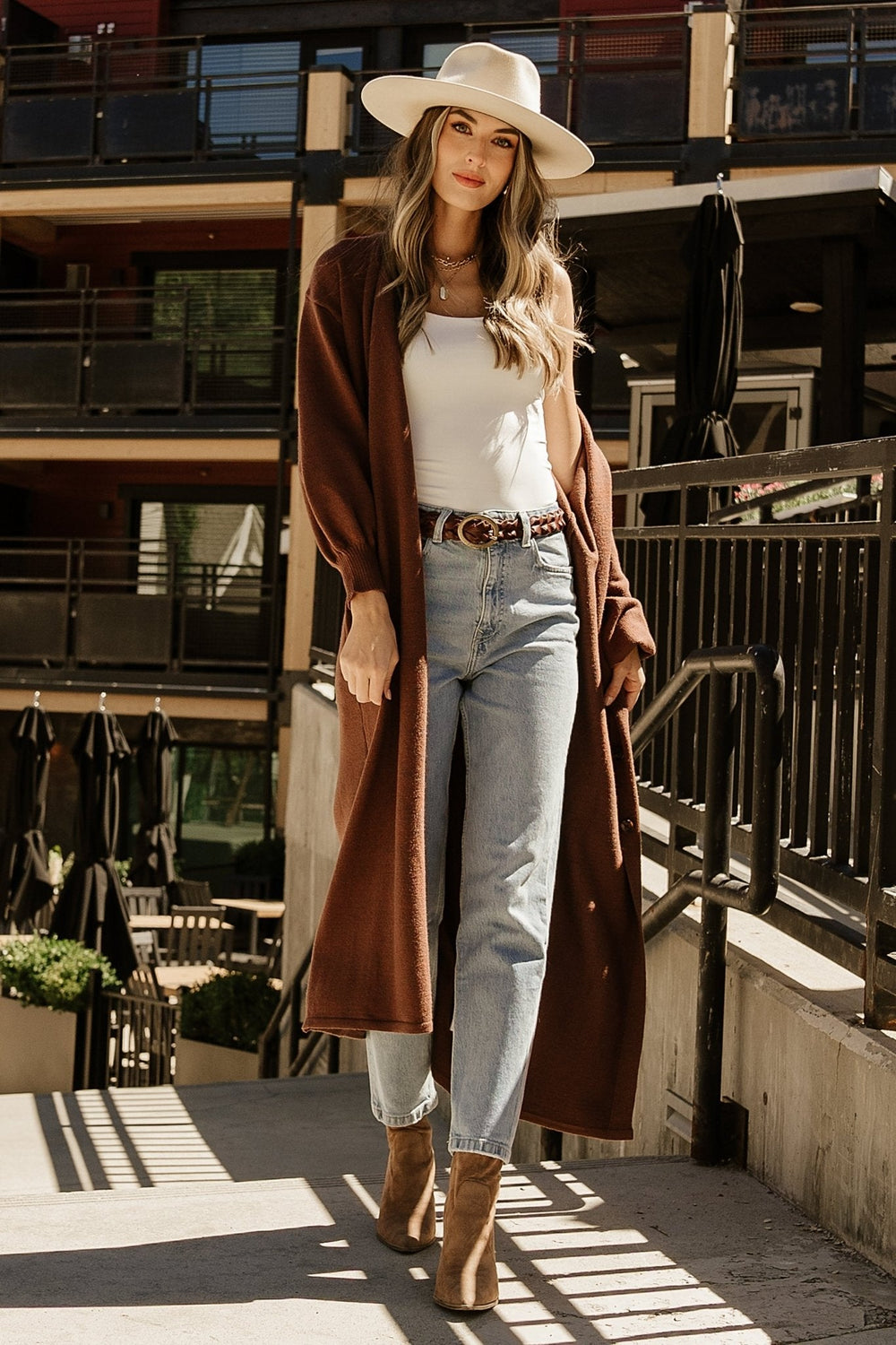 Ethel Long Cardigan | Baltic Born Dark Brown