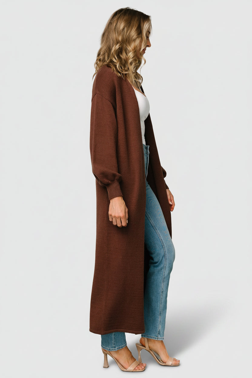 Ethel Long Cardigan | Baltic Born Dark Brown