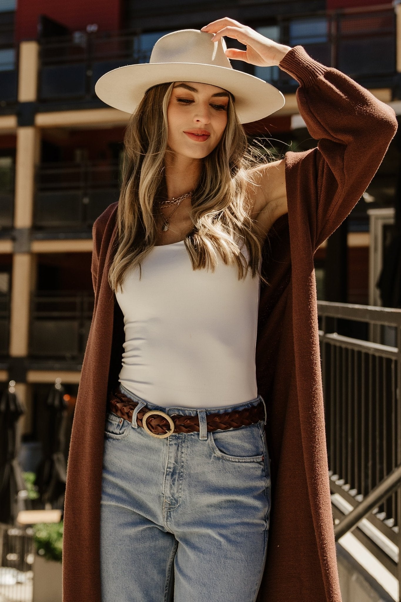 Ethel Long Cardigan | Baltic Born Dark Brown