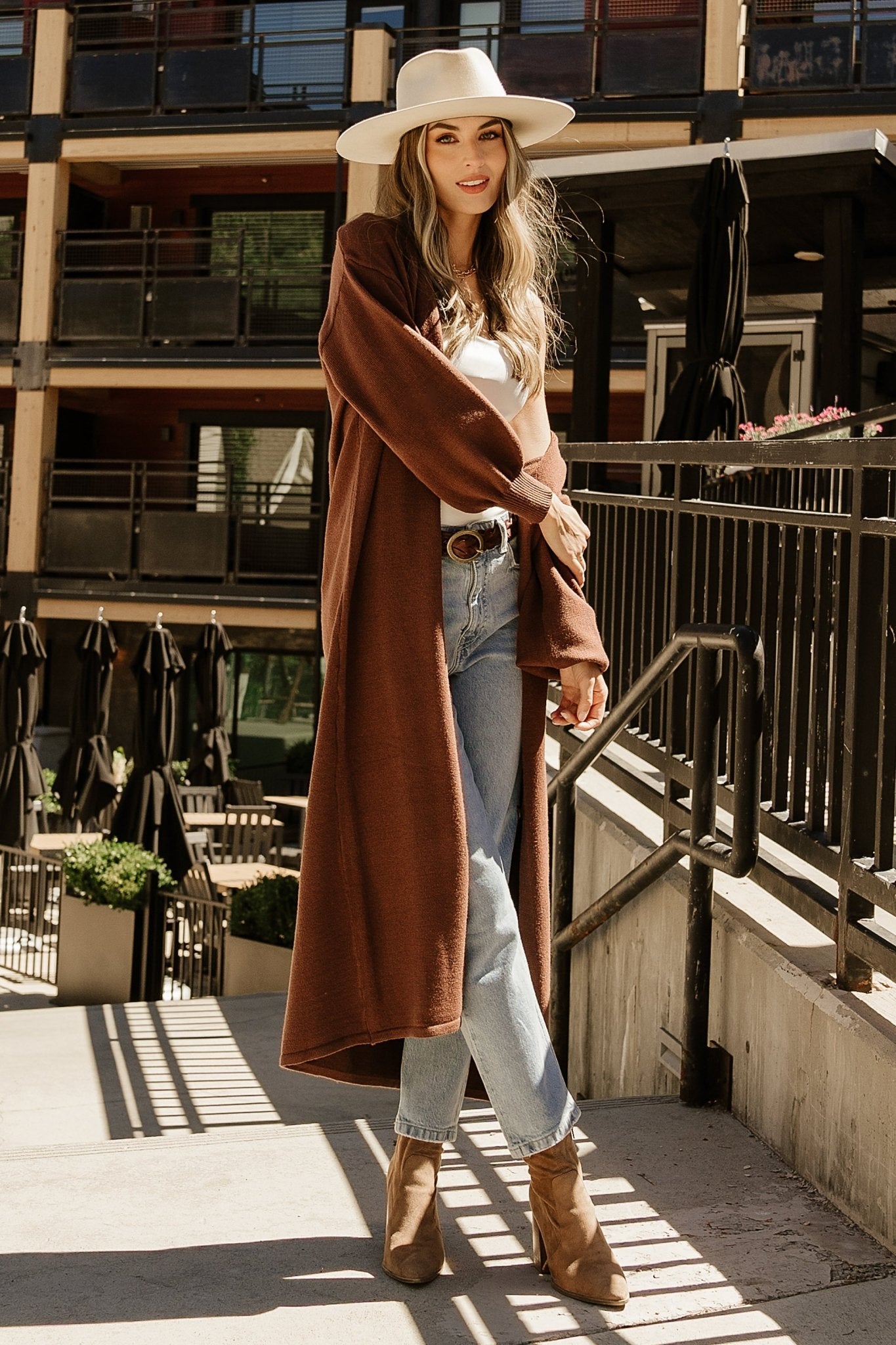 Ethel Long Cardigan | Baltic Born Dark Brown
