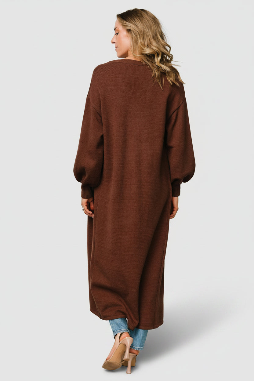 Ethel Long Cardigan | Baltic Born Dark Brown