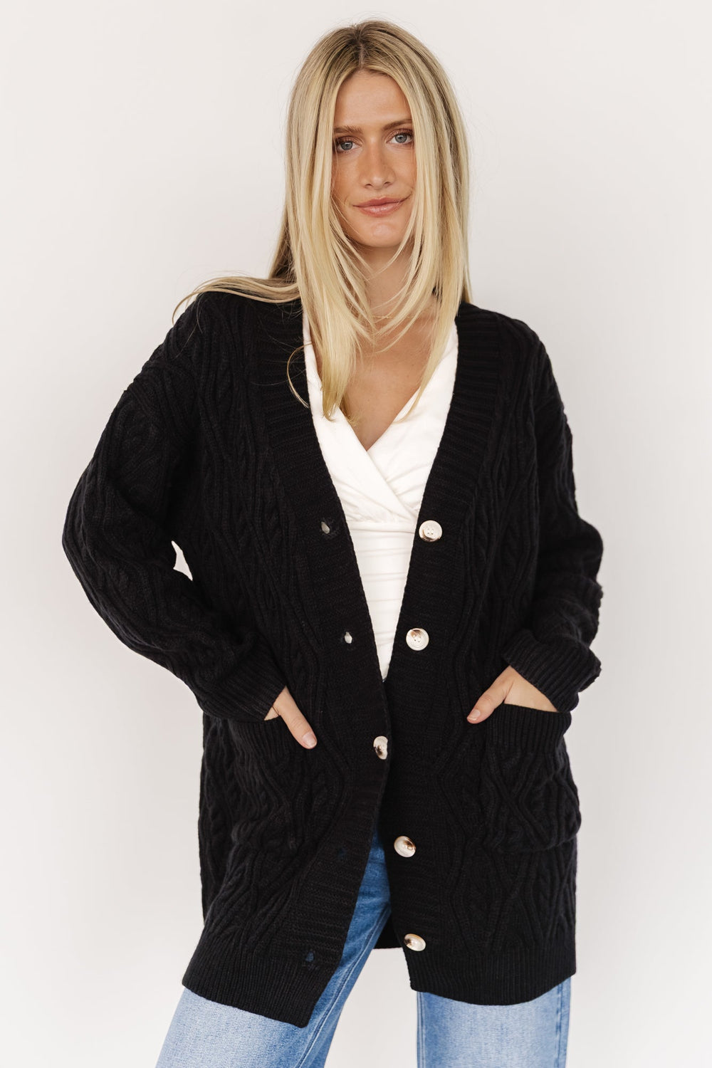 Alberta Cable Knit Cardigan | Baltic Born Black