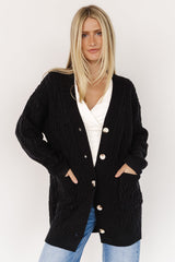 Alberta Cable Knit Cardigan | Baltic Born Black
