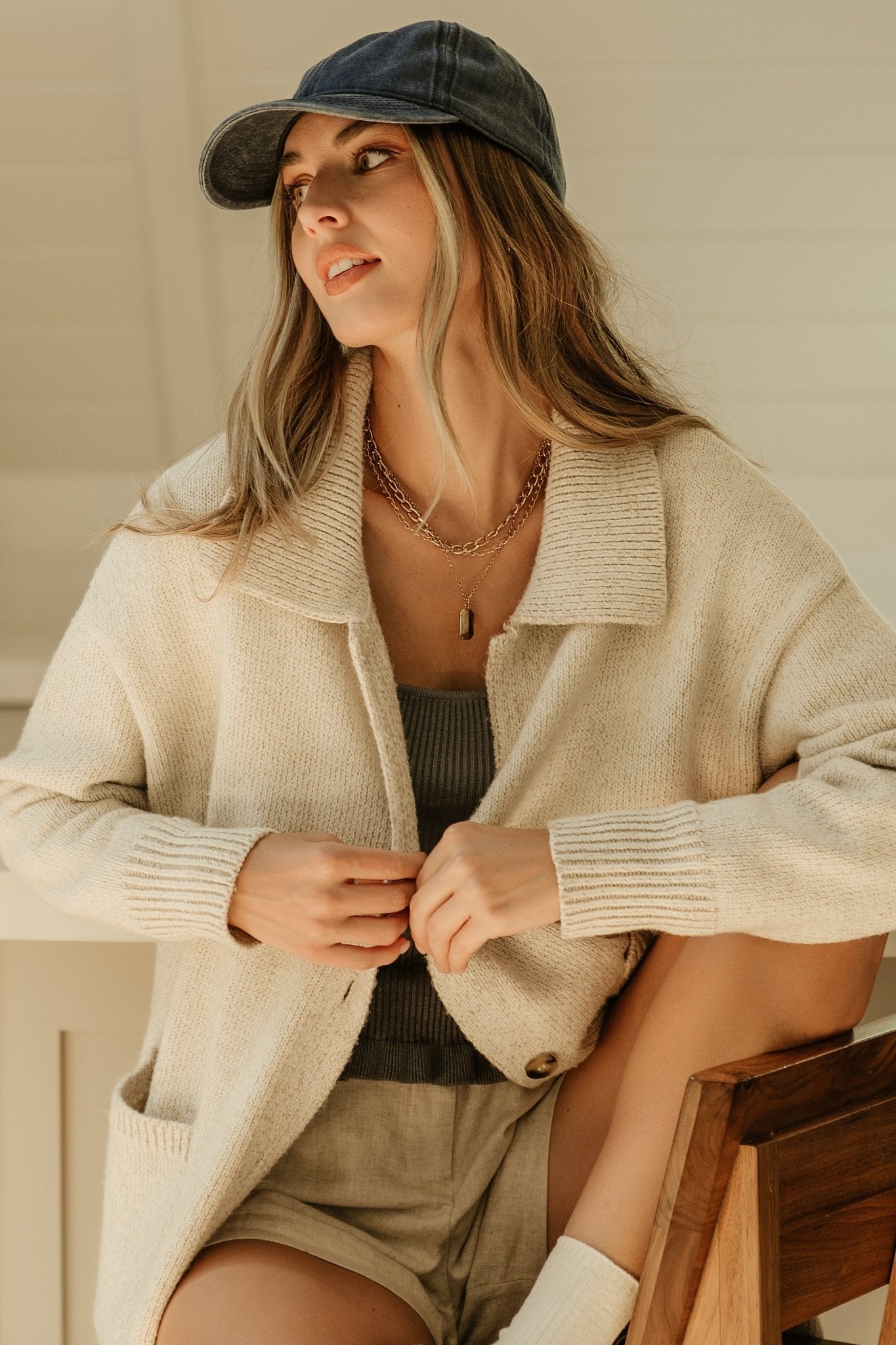 Ontario Long Button Cardigan | Baltic Born Oatmeal