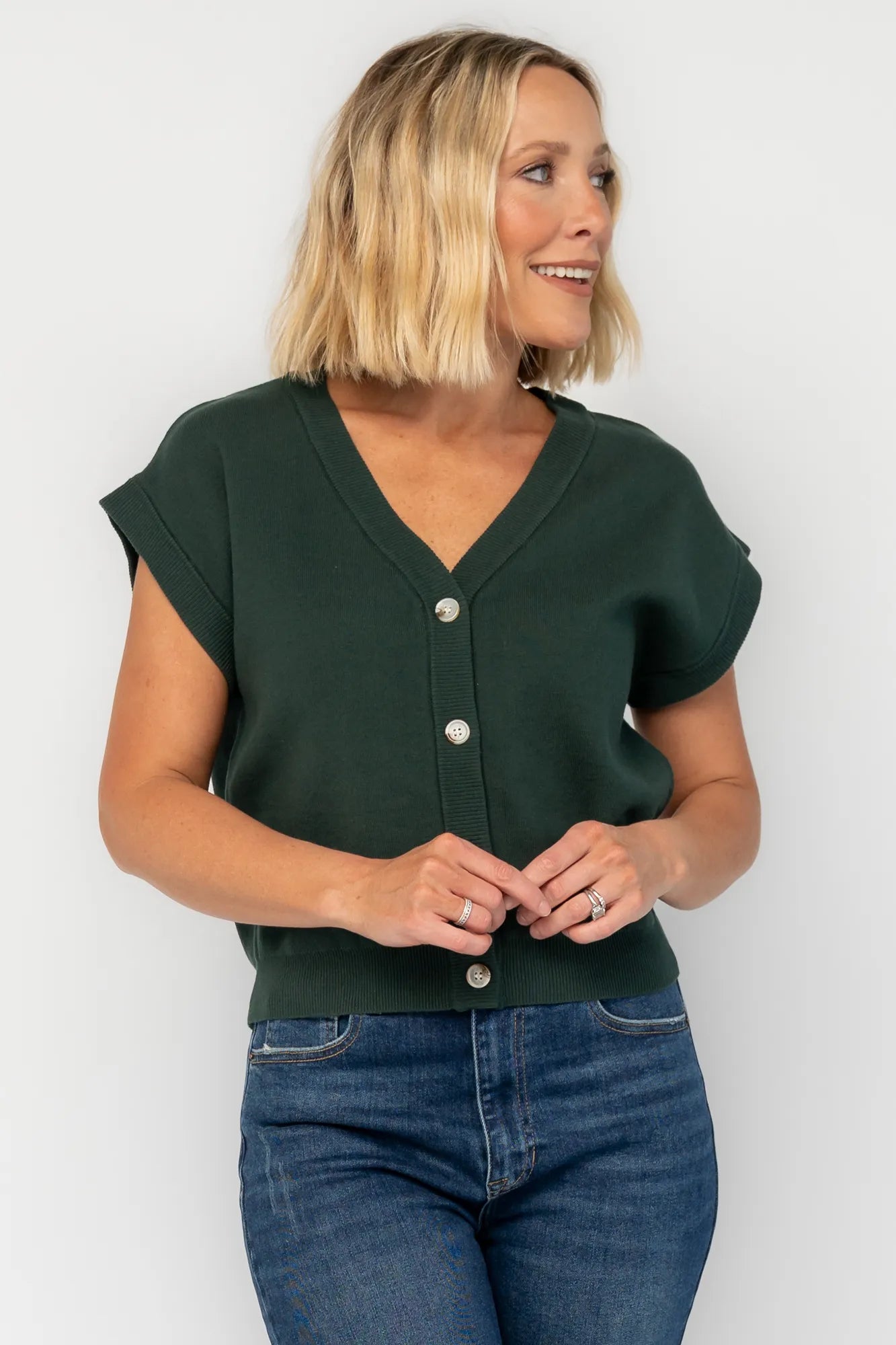 Lily Cardigan Sweater Top | Baltic Born Dark Green