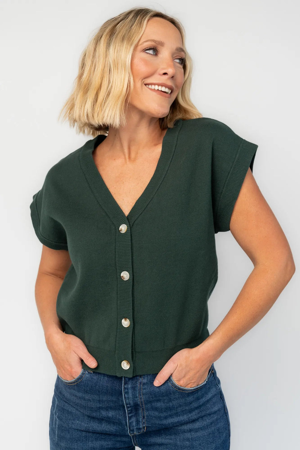 Lily Cardigan Sweater Top | Baltic Born Dark Green
