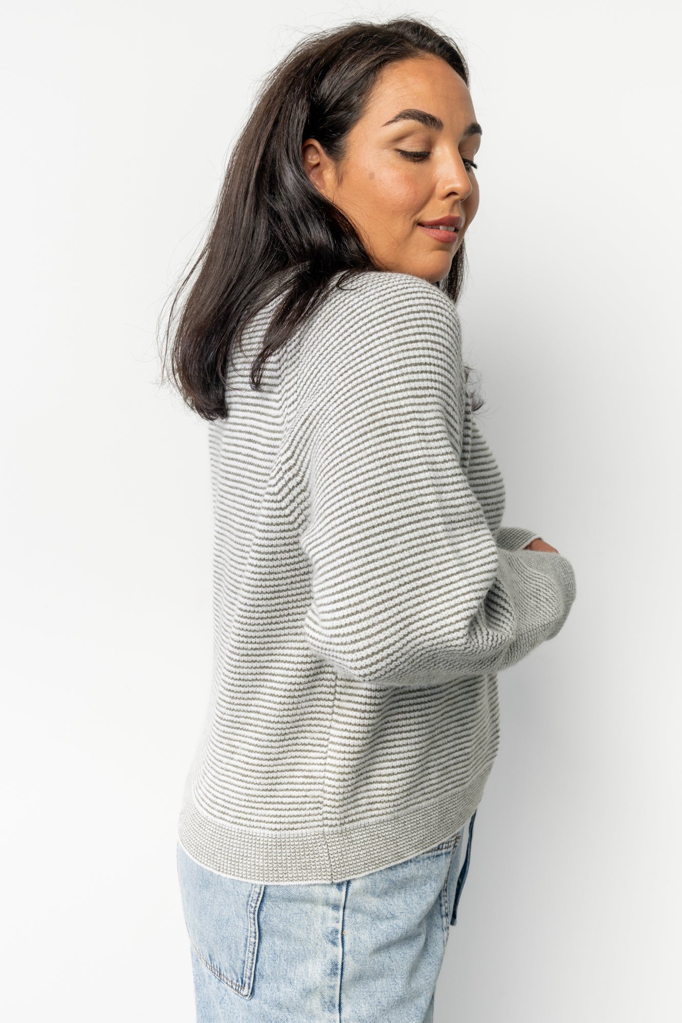 Zadie Striped Sweater | Baltic Born Ivory + Olive