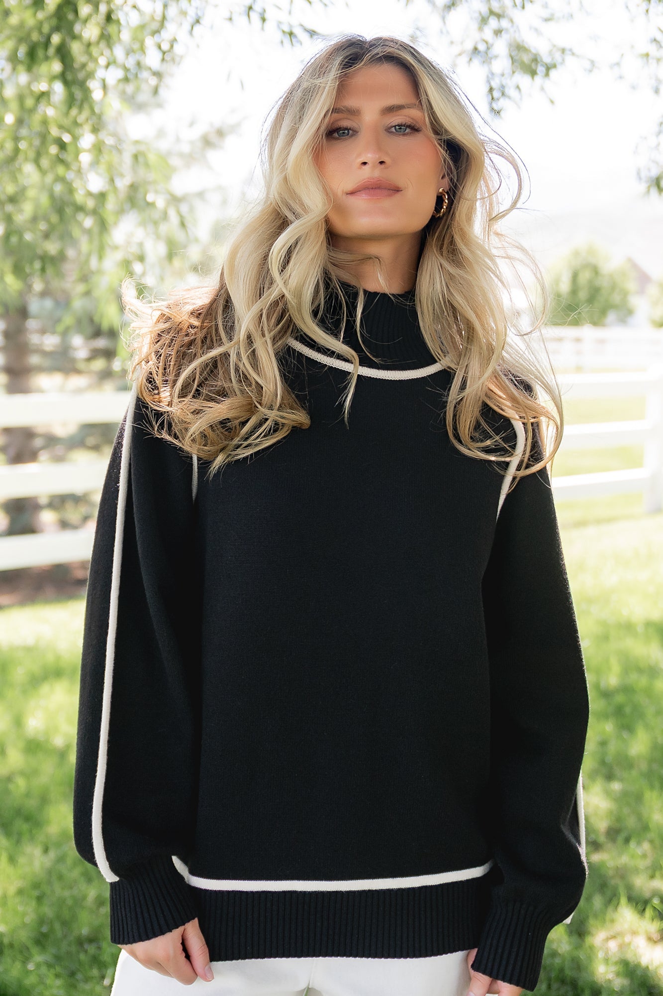 Harrington Sweater | Baltic Born Black + Cream