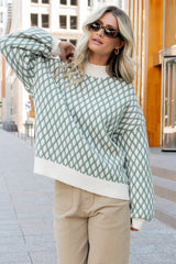 Hendrix Diamond Knit Sweater | Baltic Born Green