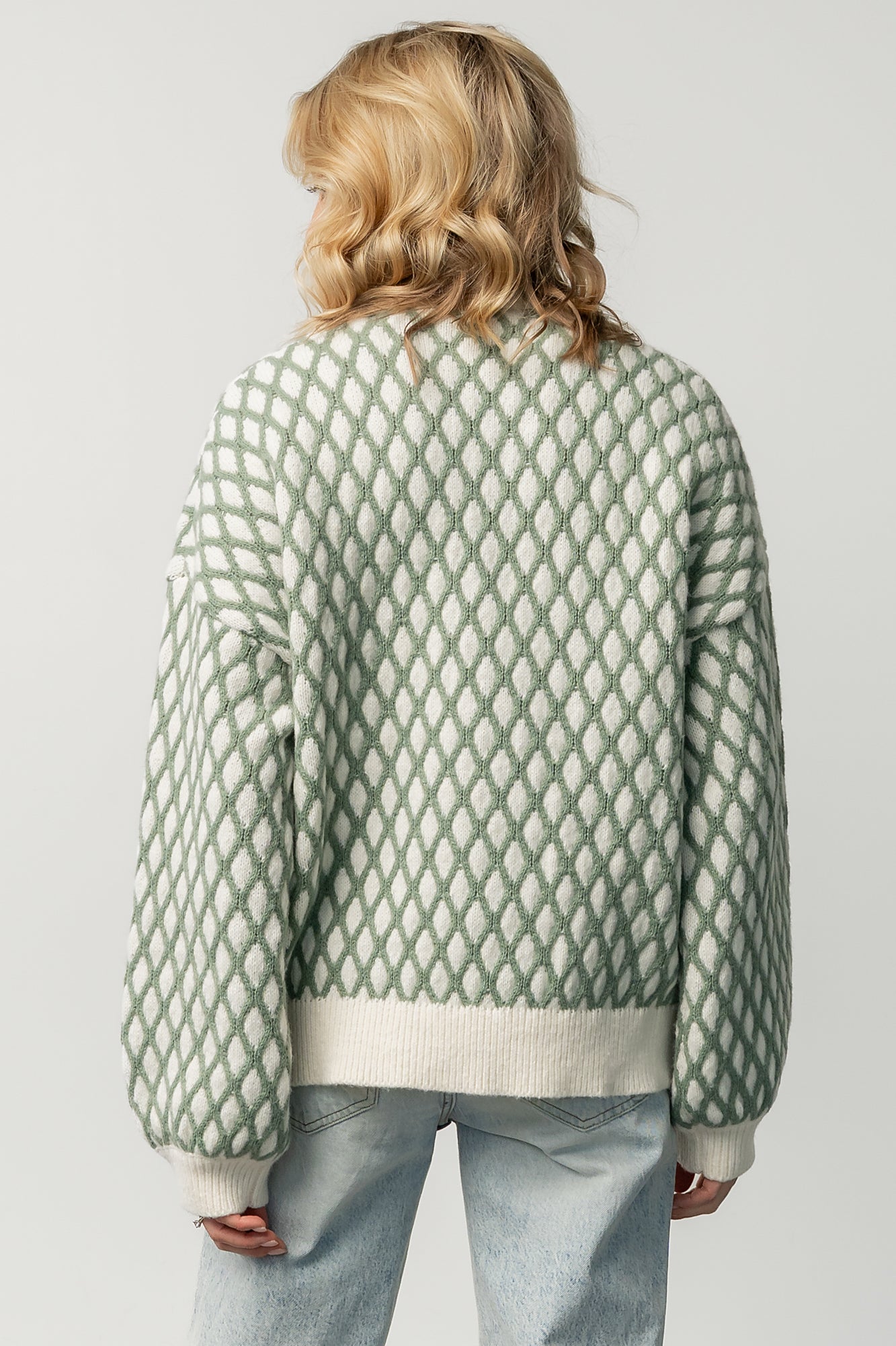 Hendrix Diamond Knit Sweater | Baltic Born Green
