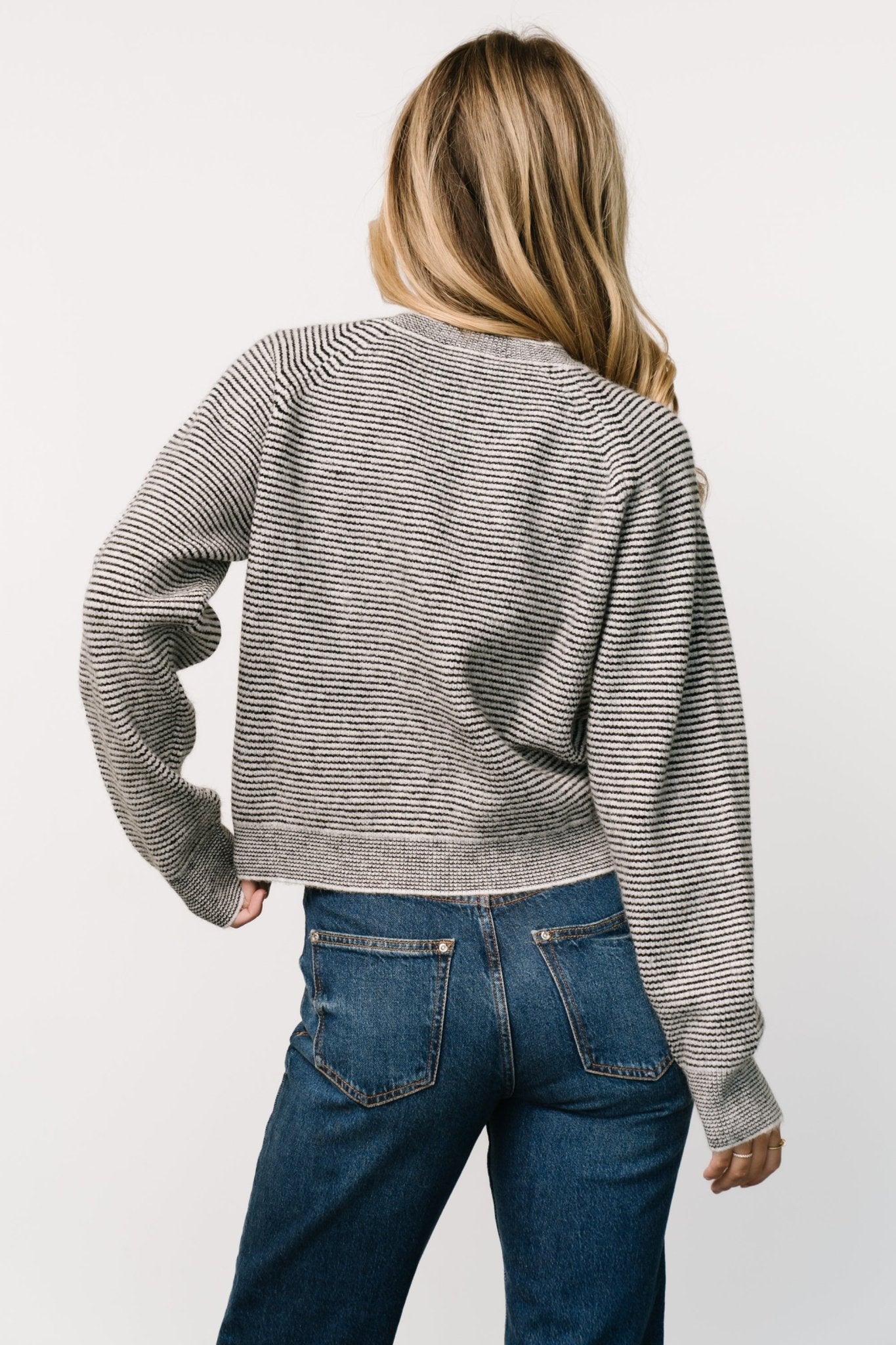 Zadie Striped Sweater | Baltic Born Ivory + Black