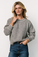 Zadie Striped Sweater | Baltic Born Ivory + Black