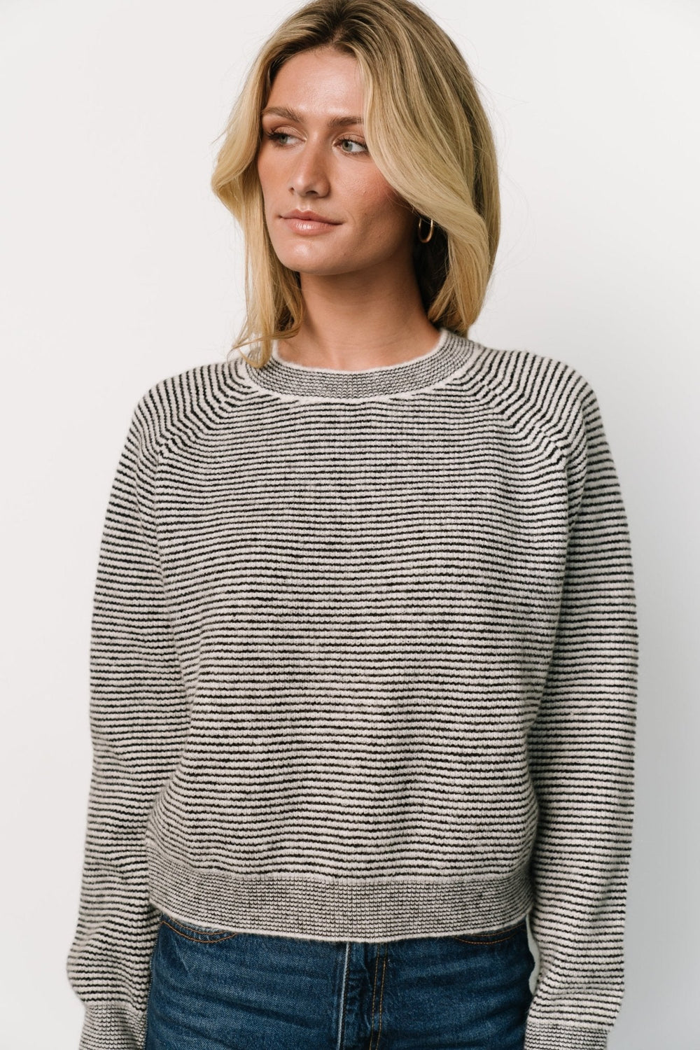 Zadie Striped Sweater | Baltic Born Ivory + Black