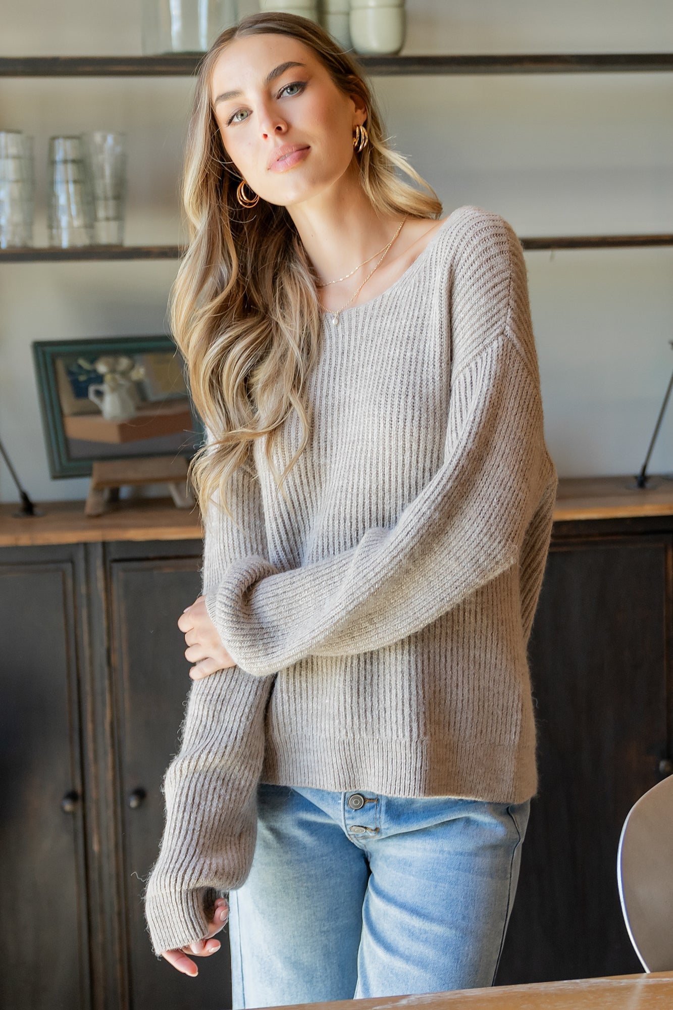 Viola Tie Back Sweater | Baltic Born Natural